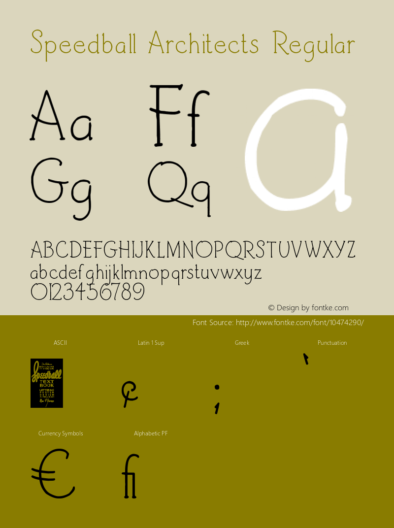 Speedball Architects Regular Version 2.00 February 9, 2013 Font Sample