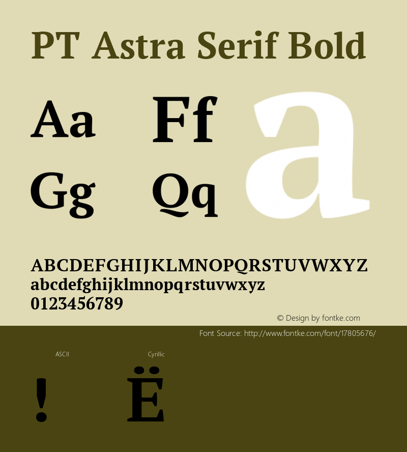 PT Astra Serif Bold Version 1.001; ttfautohint (v1.4.1) Font Sample