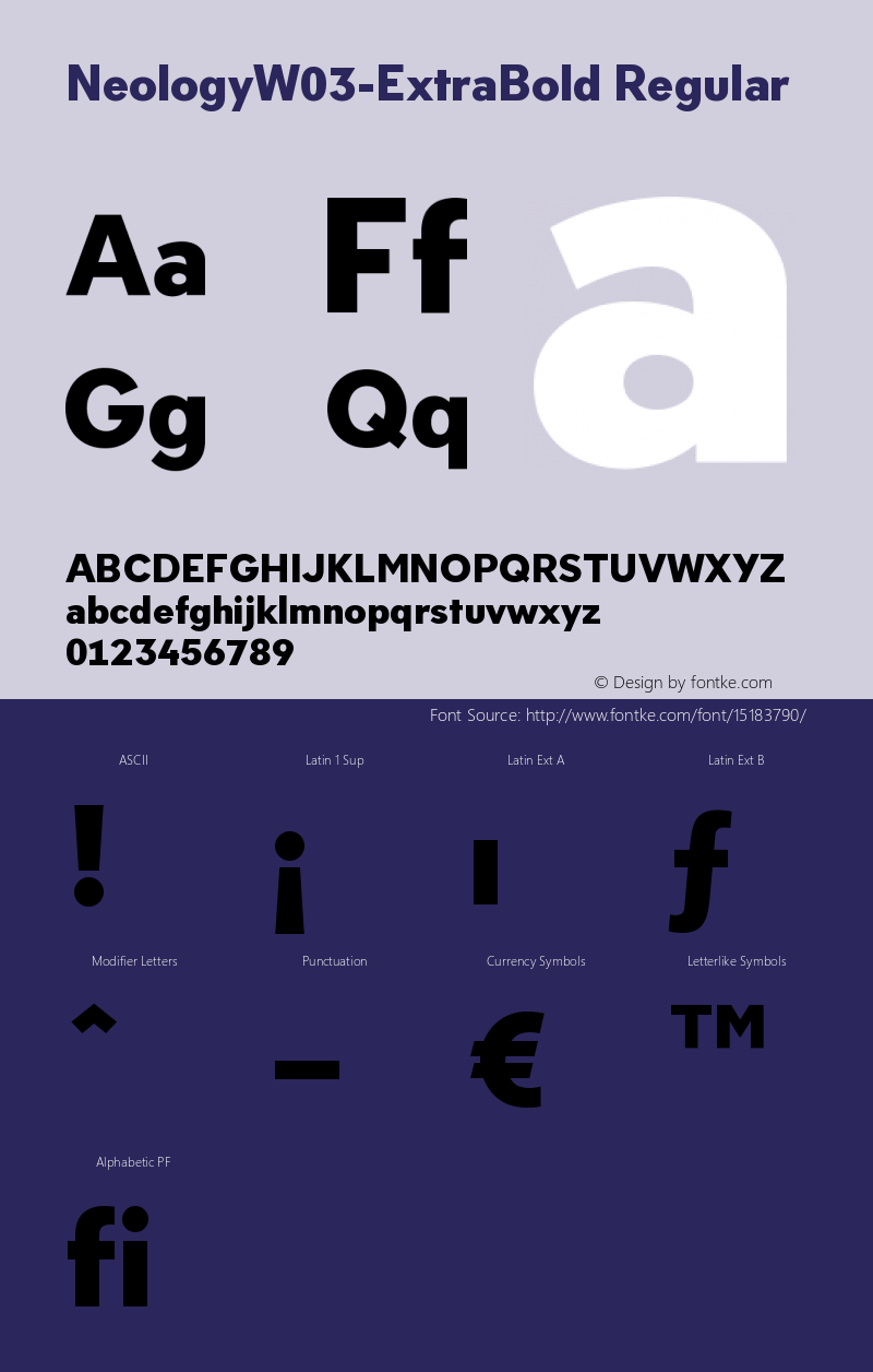 NeologyW03-ExtraBold Regular Version 4.46 Font Sample