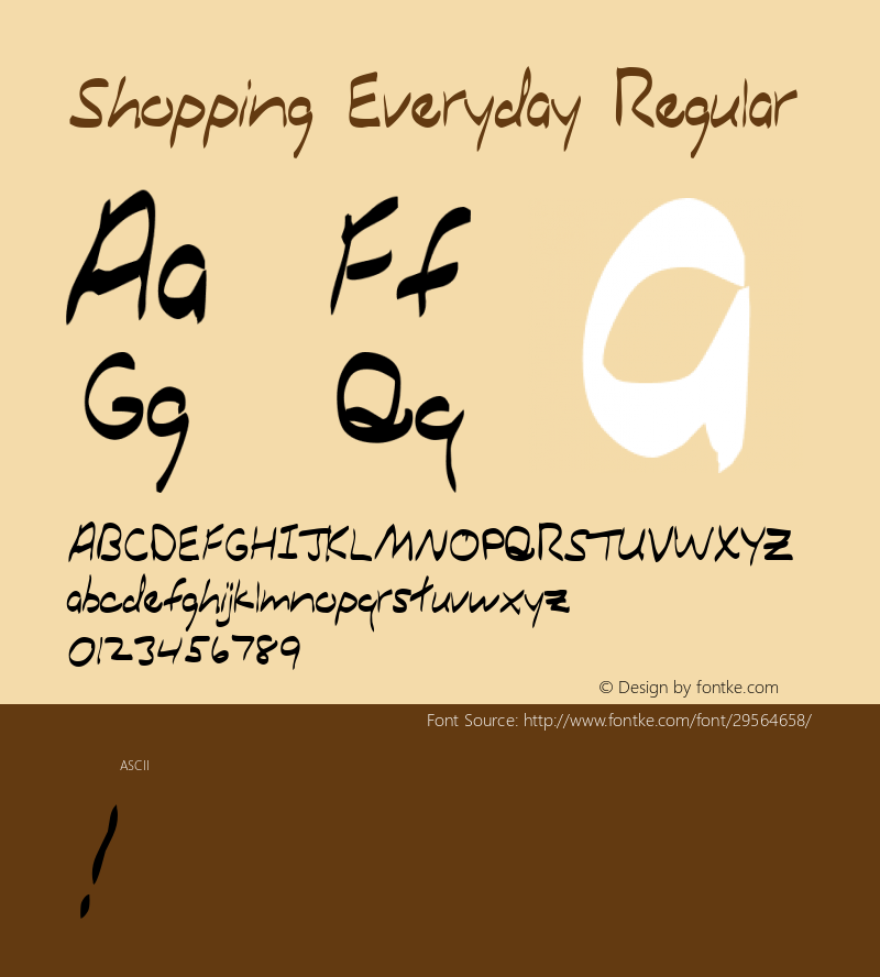 Shopping Everyday Regular 1 Font Sample