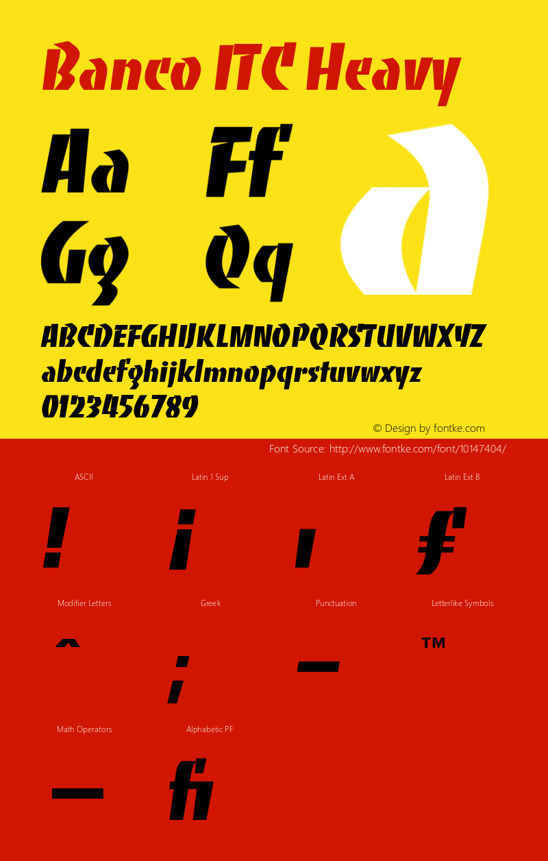 Banco ITC Heavy Version 001.001 Font Sample