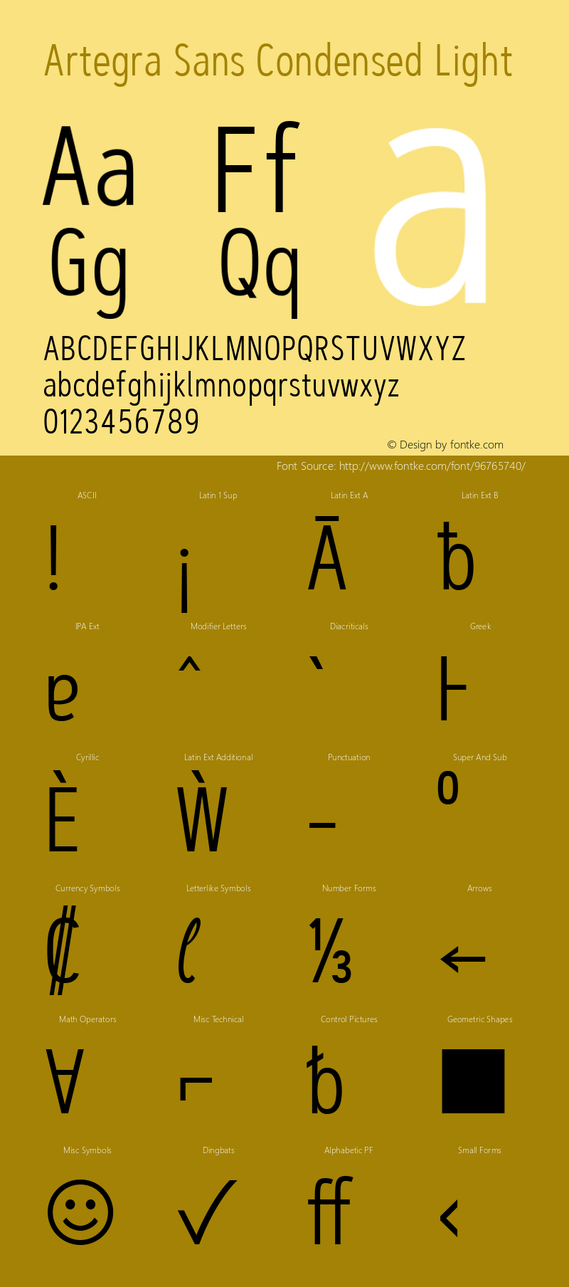 Artegra Sans Condensed Light 1.006 Font Sample