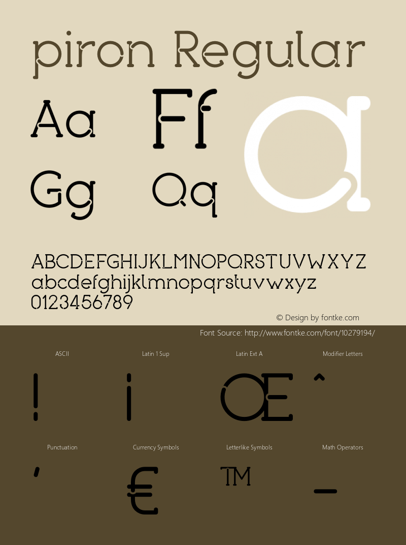 piron Regular Unknown Font Sample