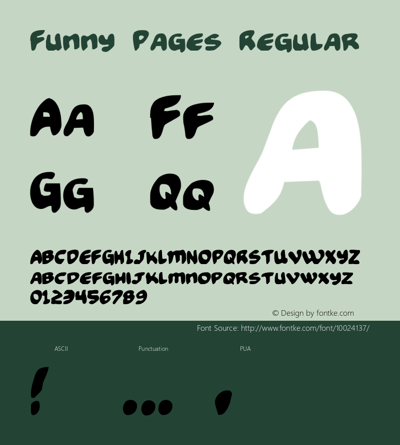 Funny Pages Regular 1 Font Sample