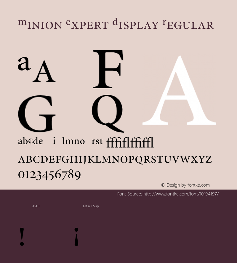 Minion Expert Display Regular 001.000 Font Sample