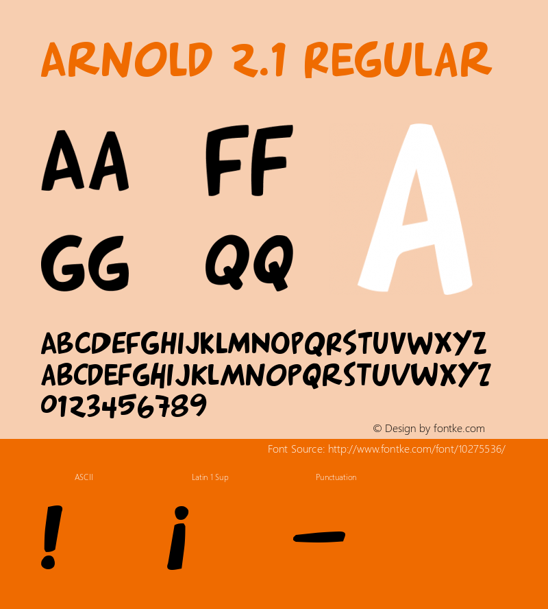 Arnold 2.1 Regular Macromedia Fontographer 4.1.4 5/15/97 Font Sample