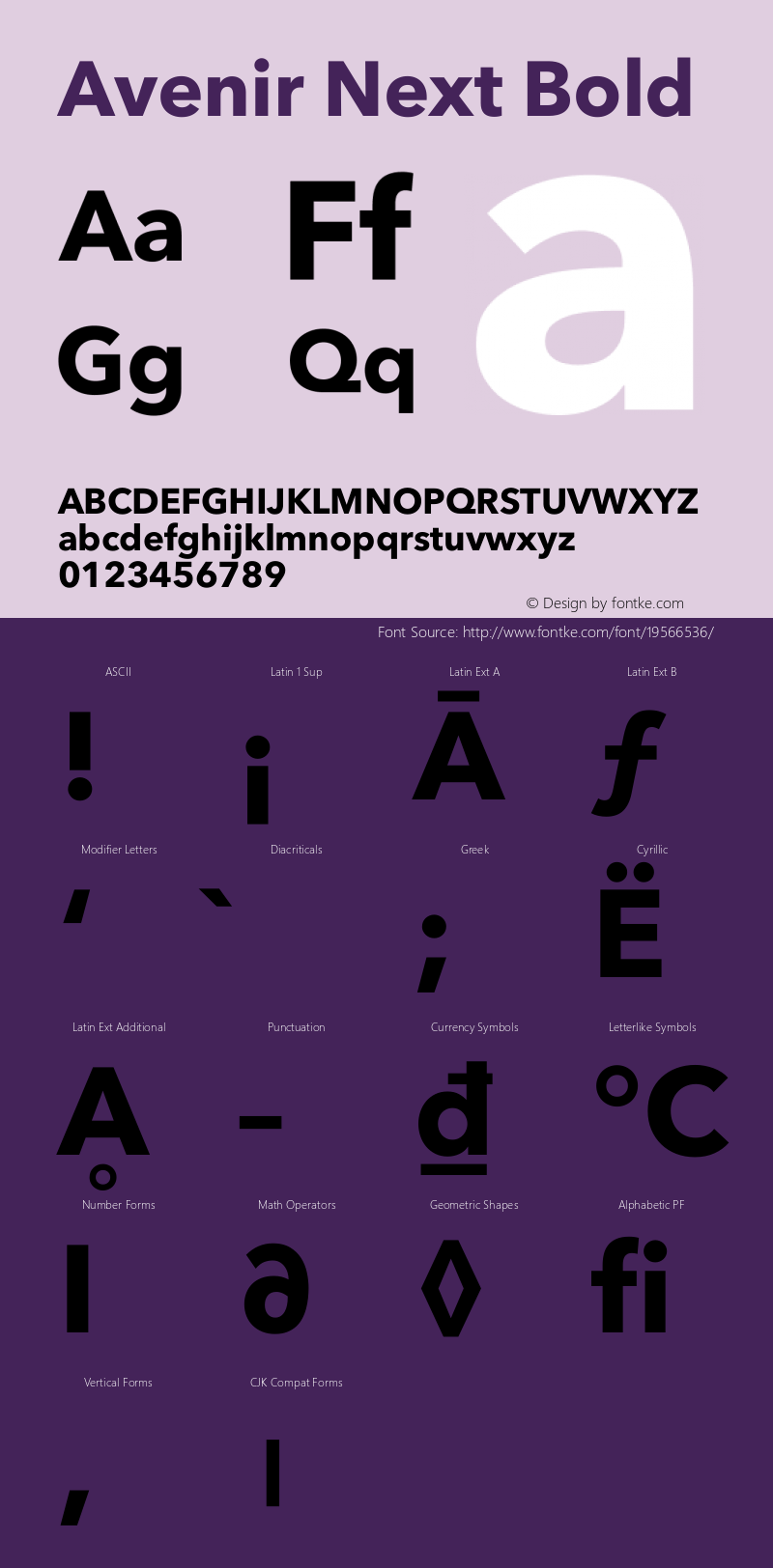 Avenir Next Heavy 12.0d1e9 Font Sample