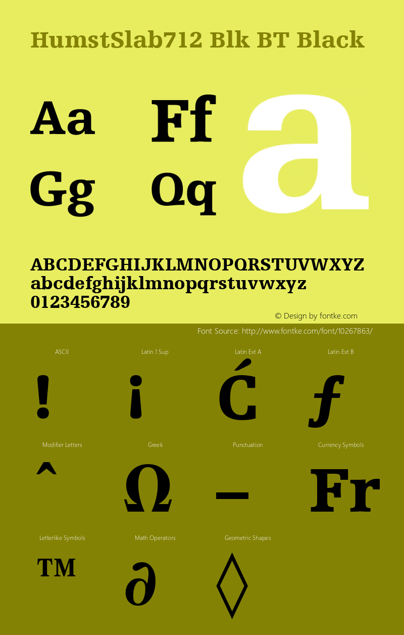 HumstSlab712 Blk BT Black mfgpctt-v1.57 Monday, February 22, 1993 4:14:35 pm (EST) Font Sample