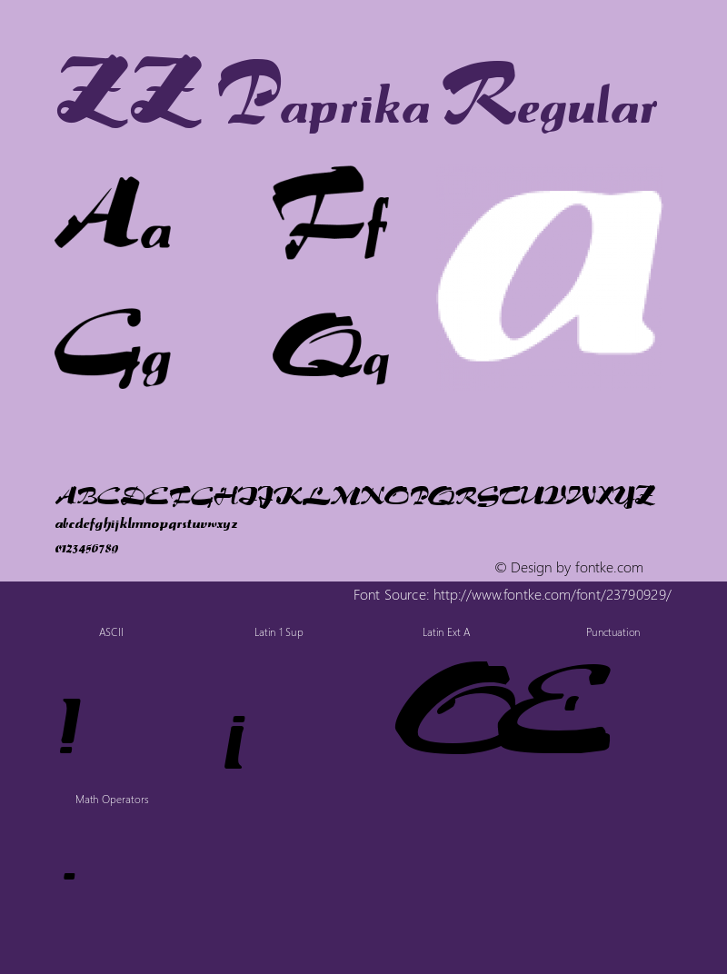 ZZ Paprika Altsys Fontographer 3.5  17/01/94 Font Sample