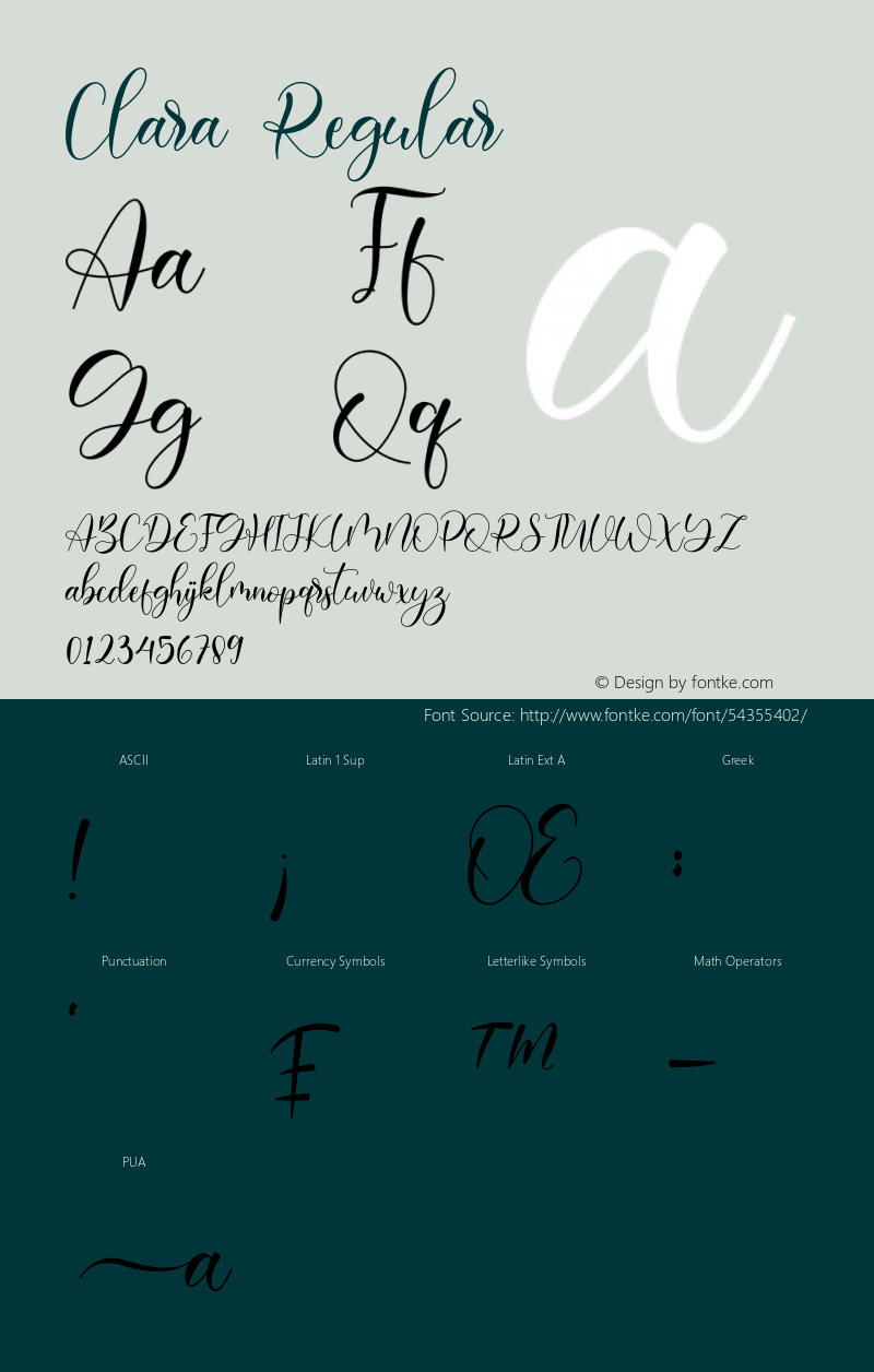 Clara Version 1.00;September 15, 2019;FontCreator 12.0.0.2545 64-bit Font Sample