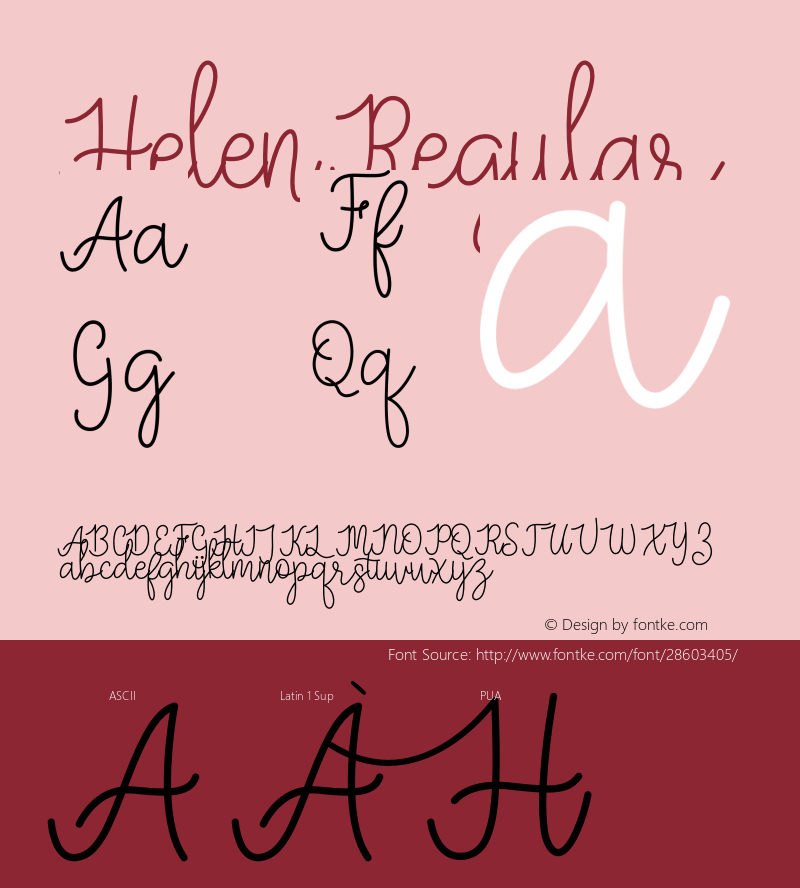 Helen Version 1.00;February 17, 2019;FontCreator 11.5.0.2430 64-bit Font Sample