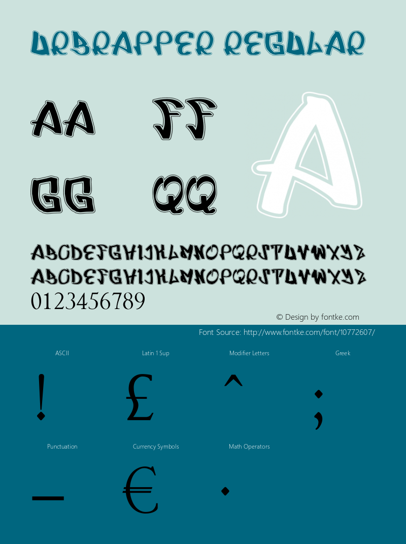 UrbRapper Regular Version 1.00 August 29, 2013, initial release Font Sample