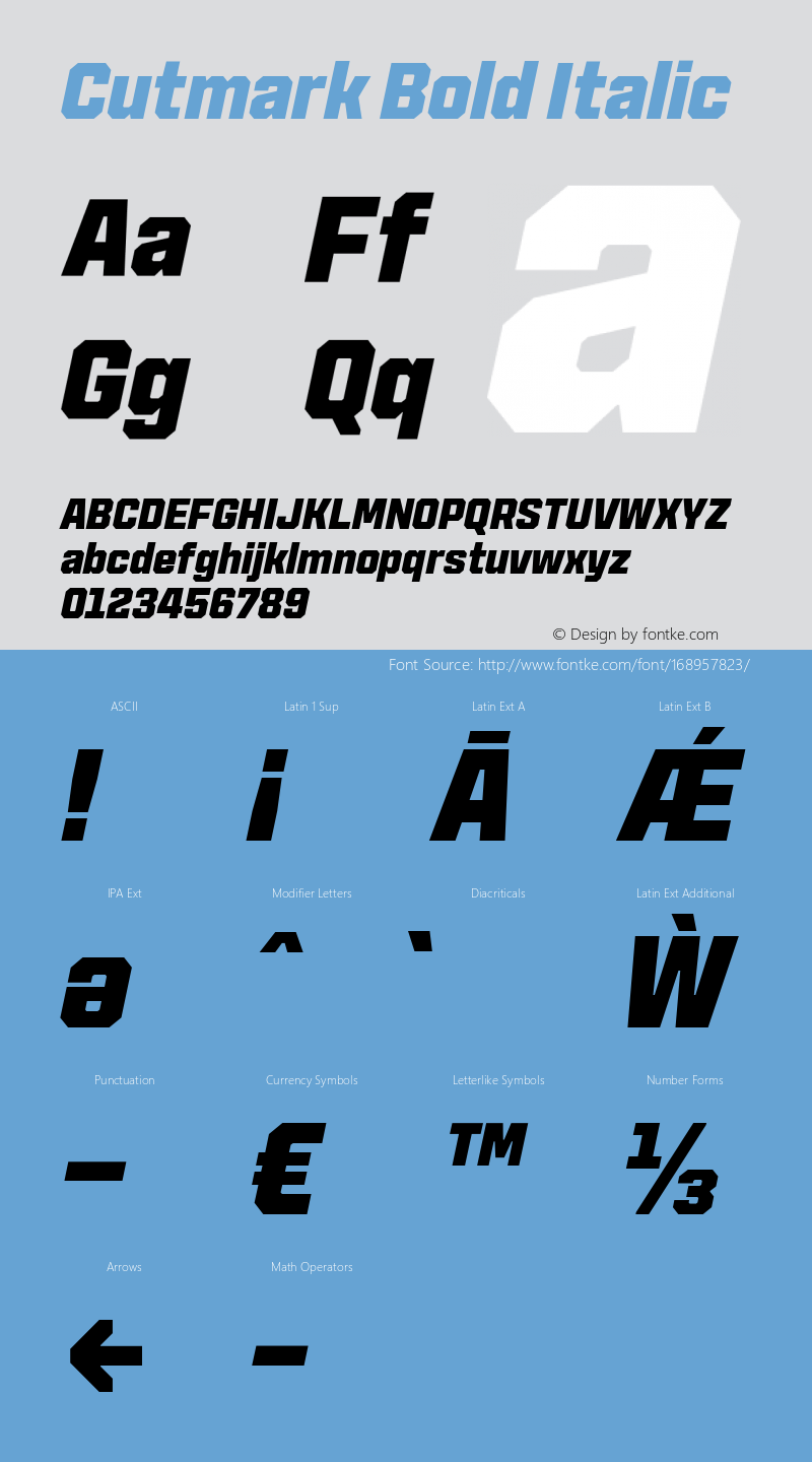 Cutmark Bold Italic Version 1.000图片样张