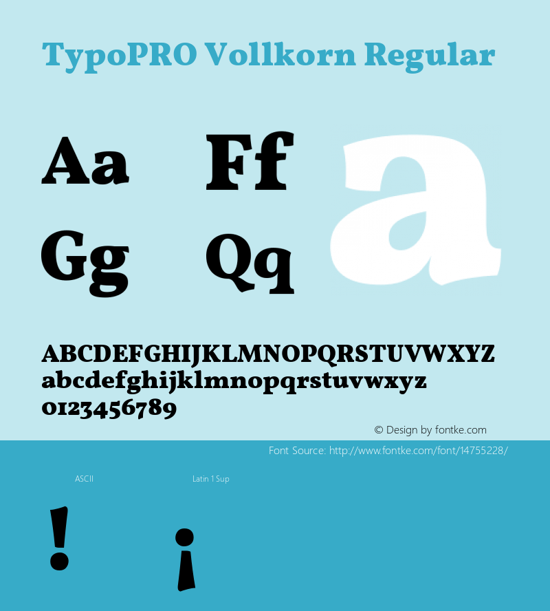 TypoPRO Vollkorn Regular Version 2.001 Font Sample