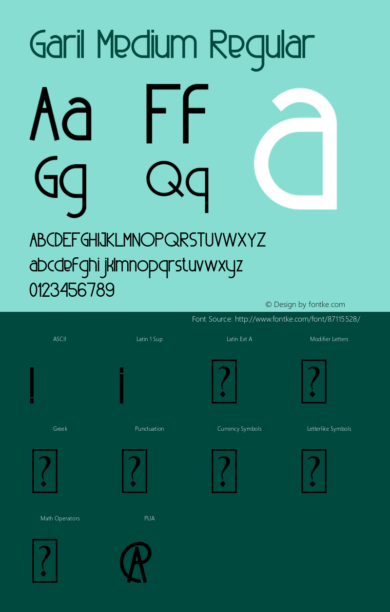 Garil Medium Version 1.00;September 15, 2019;FontCreator 11.5.0.2422 64-bit Font Sample