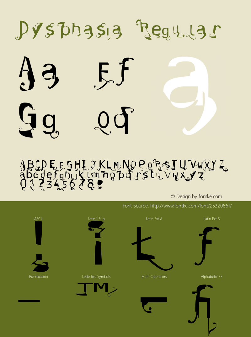 Dysphasia 001.000 Font Sample