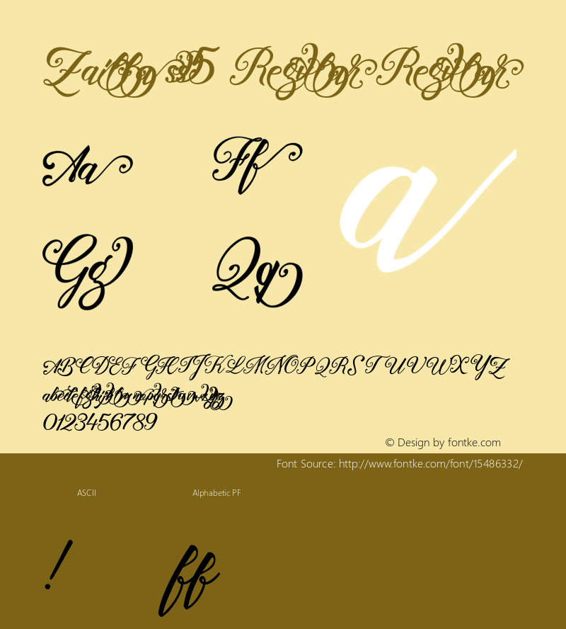 Zailla ss5 Regular Regular Version 1.000 Font Sample