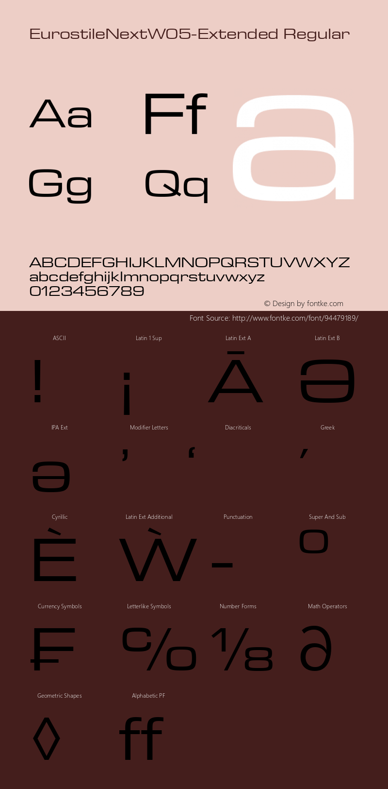 Eurostile Next W05 Extended Version 1.00 Font Sample