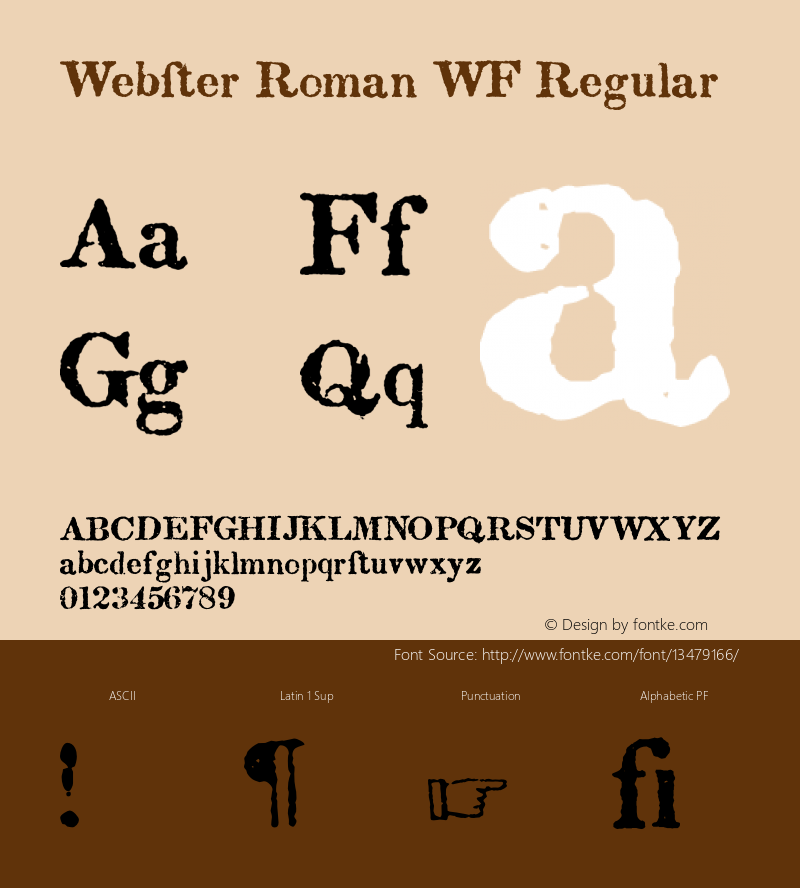 Webster Roman WF Regular Macromedia Fontographer 4.1 1/13/98 Font Sample