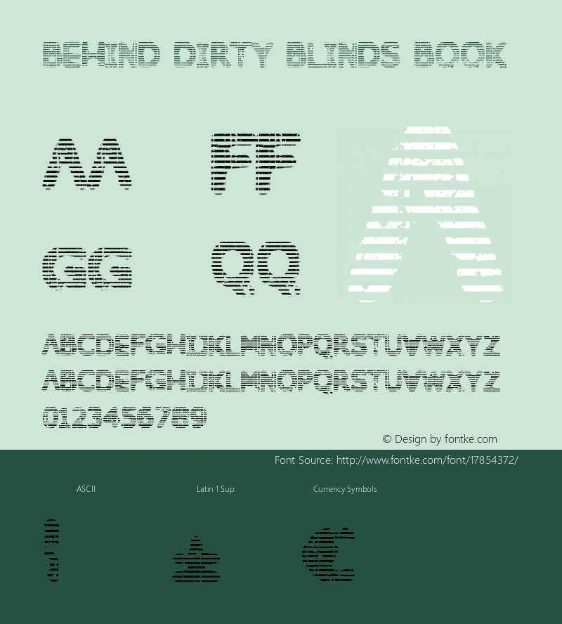 Behind Dirty Blinds Book Version 1.000 Font Sample