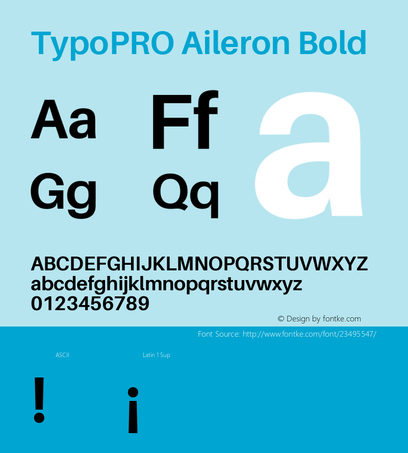 TypoPRO Aileron Bold Version 1.102;PS 001.102;hotconv 1.0.70;makeotf.lib2.5.58329 Font Sample