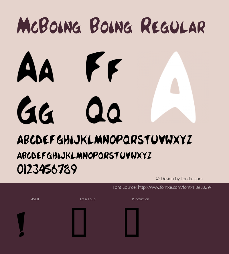 McBoing Boing Regular Altsys Fontographer 4.0.1 9/30/94 Font Sample