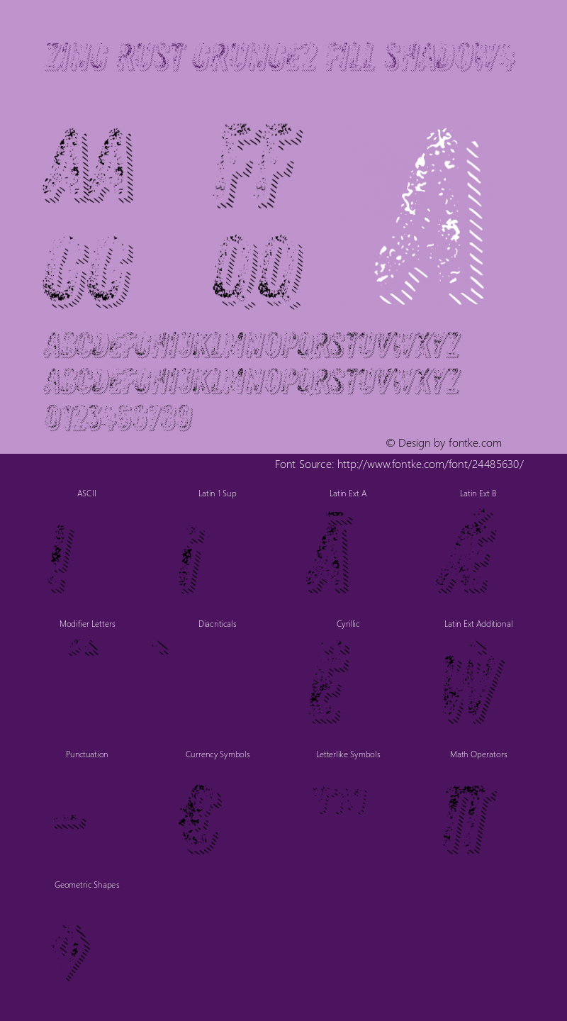 Zing Rust Grunge2 Fill Shadow4 Version 1.000;PS 001.000;hotconv 1.0.88;makeotf.lib2.5.64775 Font Sample