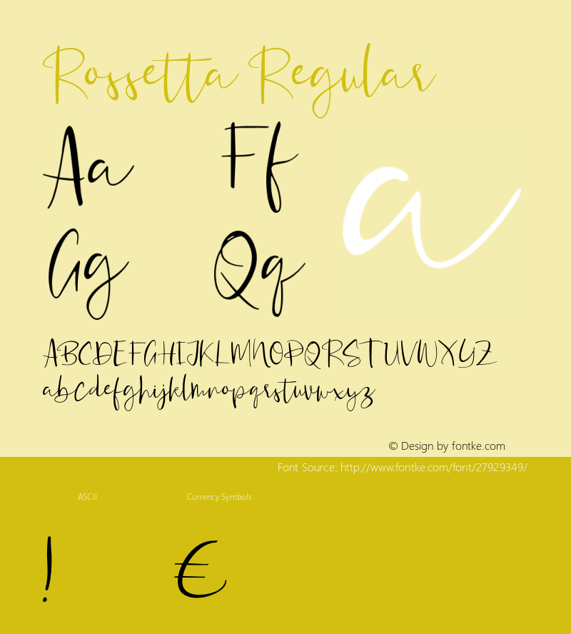 Rossetta Version 1.000 Font Sample