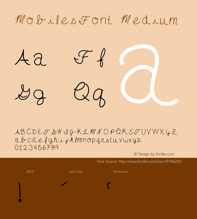 MobilesFont Medium Version 001.000 Font Sample