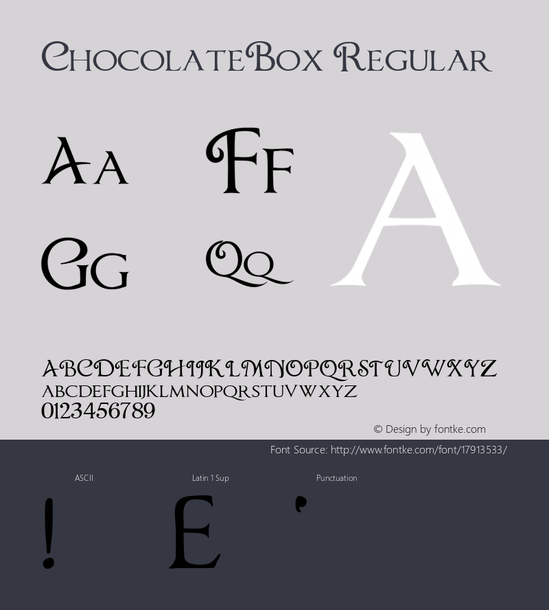 ChocolateBox Regular 001.003 Font Sample