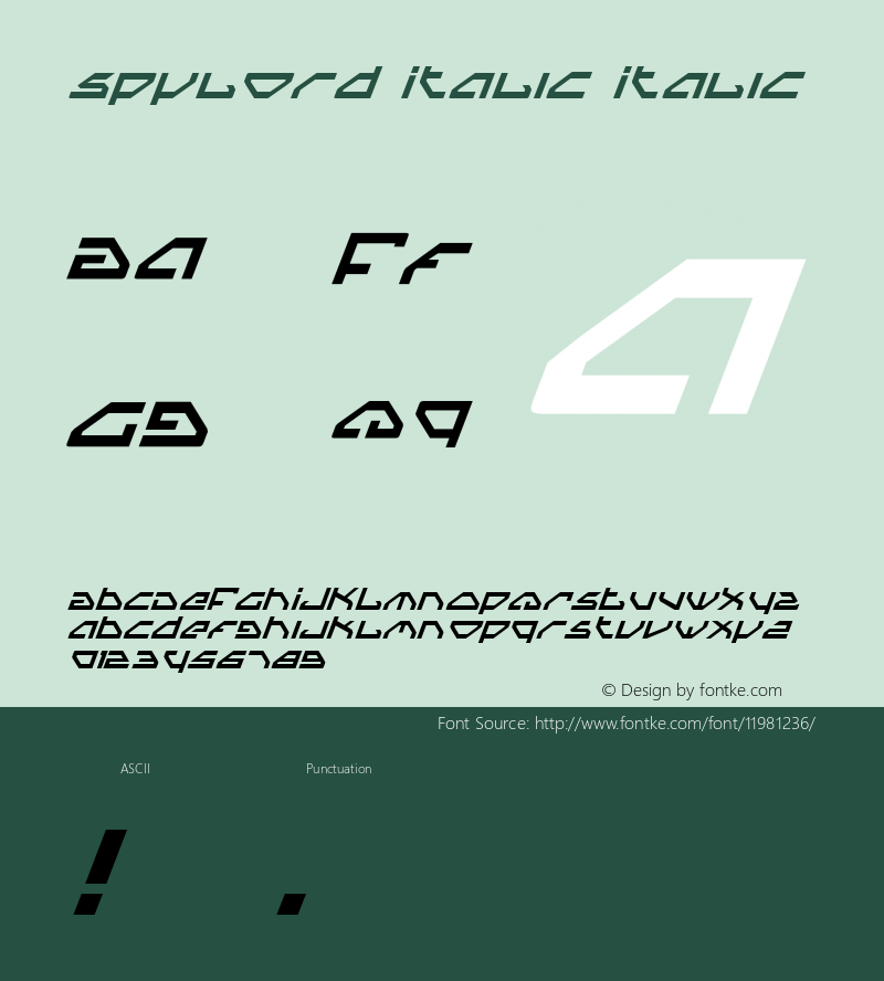 Spylord Italic Italic 003.000 Font Sample