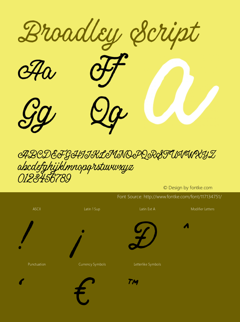 Broadley-Script Version 1.001;Fontself Maker 3.5.4 Font Sample