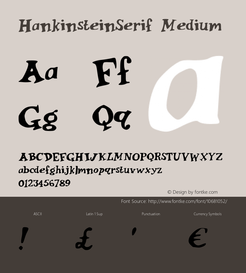 HankinsteinSerif Medium Version 001.000 Font Sample
