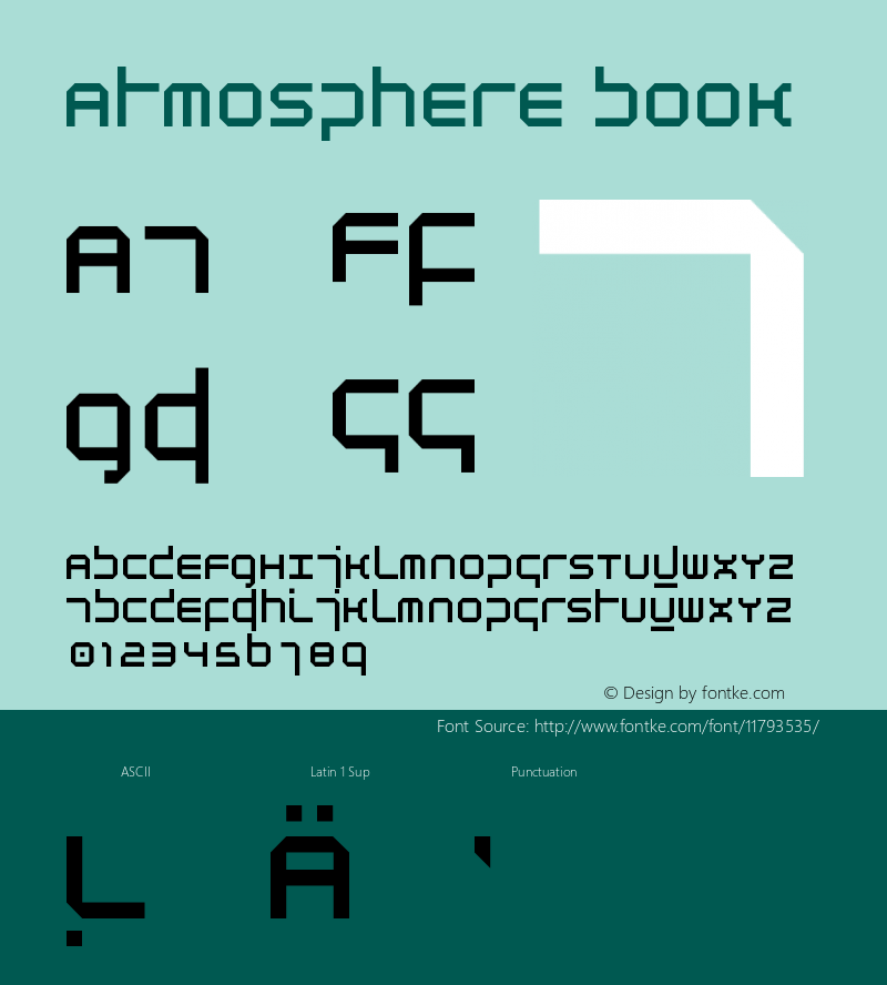 Atmosphere Book Version Macromedia Fontograp Font Sample