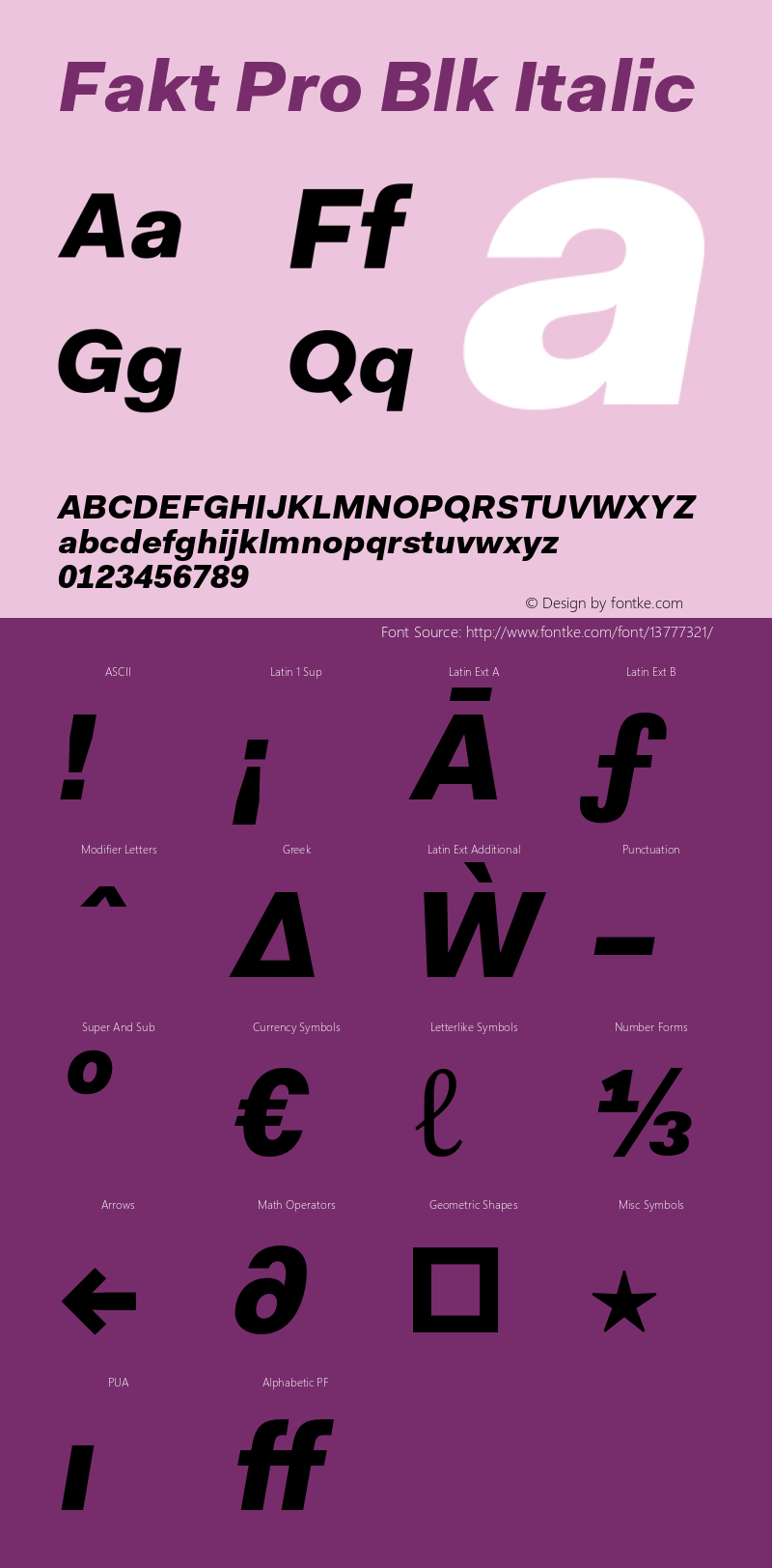 Fakt Pro Blk Italic Version 2.000;PS 1.000;hotconv 1.0.50;makeotf.lib2.0.16970 Font Sample