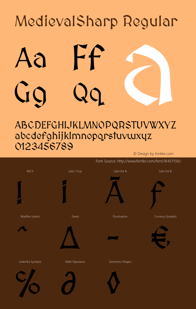 MedievalSharp Regular Version 1.0 Font Sample