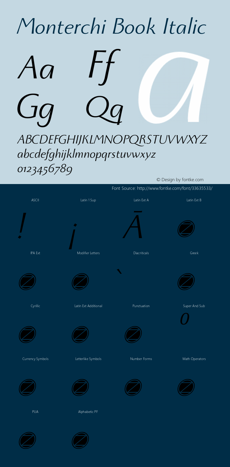 Monterchi-BookItalic Version 1.008;hotconv 1.0.109;makeotfexe 2.5.65596 Font Sample