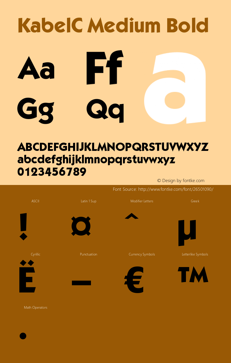 KabelC-Bold OTF 1.0;PS 001.000;Core 116;AOCW 1.0 161 Font Sample