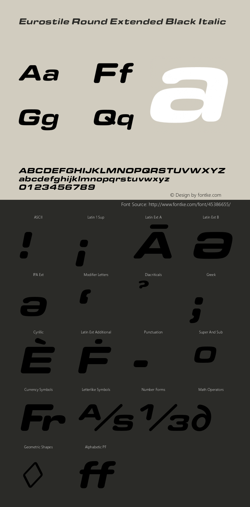 EurostileRoundExtended-BlackItalic Version 1.000;PS 1.00;hotconv 1.0.57;makeotf.lib2.0.21895 Font Sample