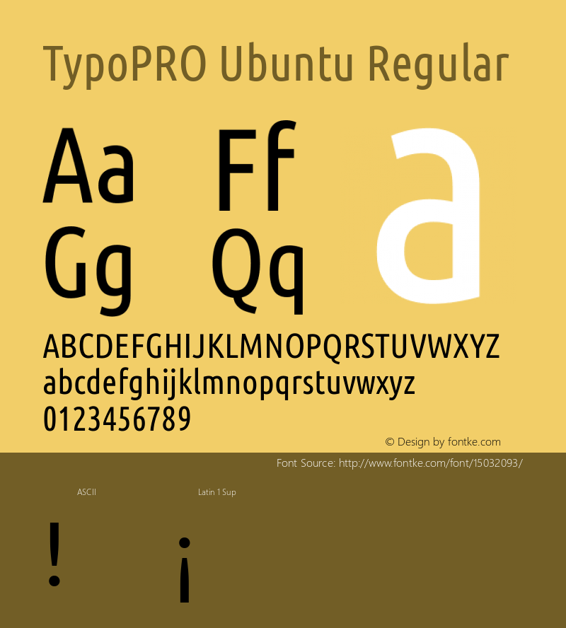 TypoPRO Ubuntu Regular Version 0.80 Font Sample