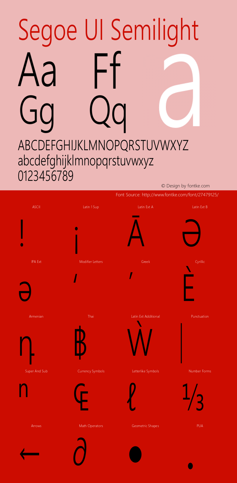 Segoe Boot Semilight Version 1.36 Font Sample