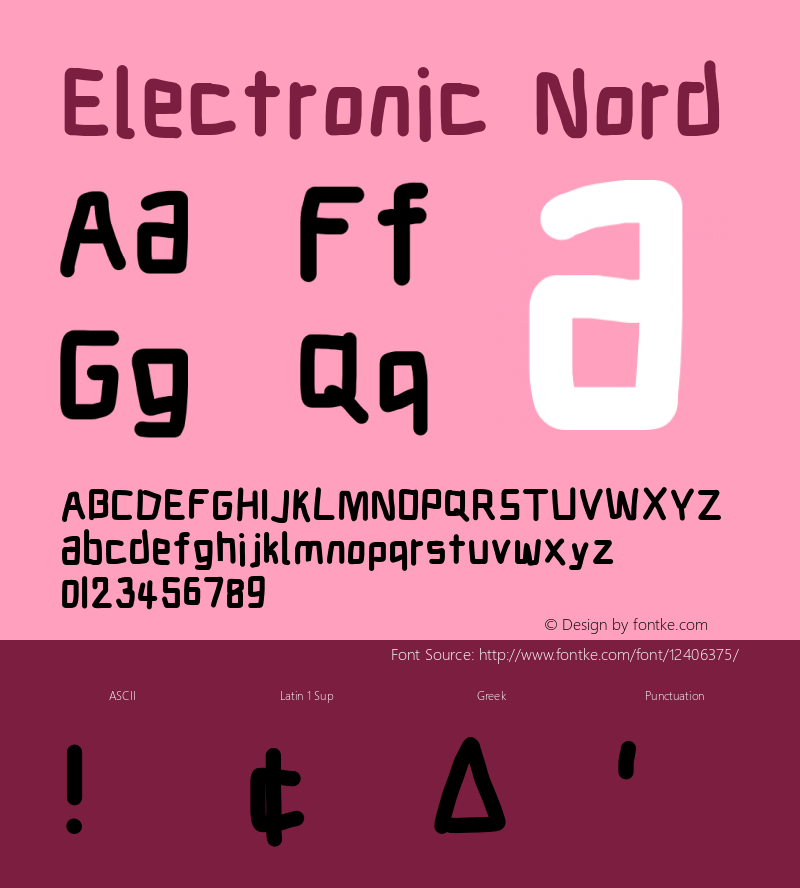 Electronic Nord Version 1.011 Font Sample