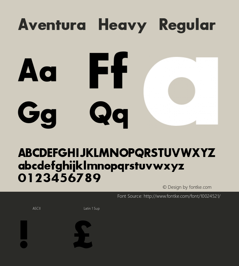 Aventura Heavy Regular Unknown Font Sample