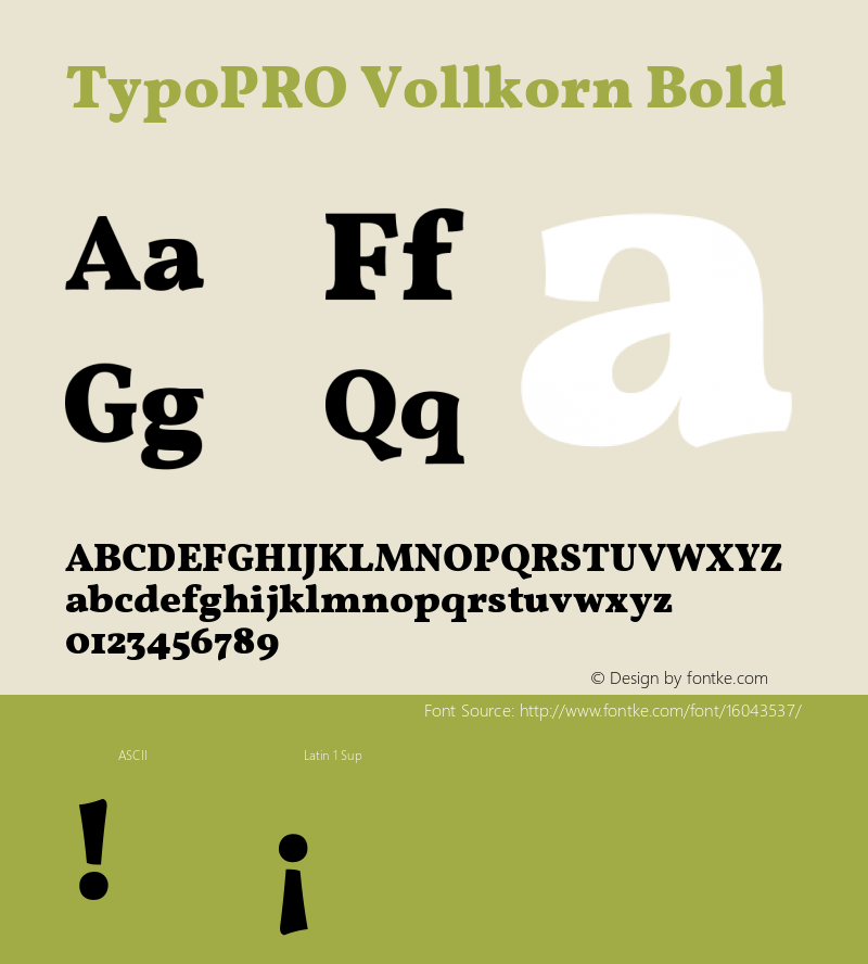 TypoPRO Vollkorn Bold Version 3.005;PS 003.005;hotconv 1.0.70;makeotf.lib2.5.58329 Font Sample