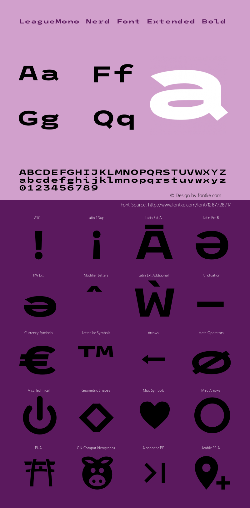 League Mono Extended Bold Nerd Font Complete Version 2.210 Font Sample