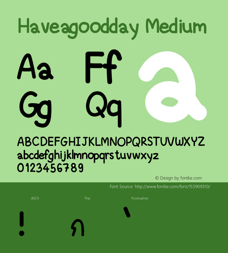 Haveagoodday Version 001.000 Font Sample