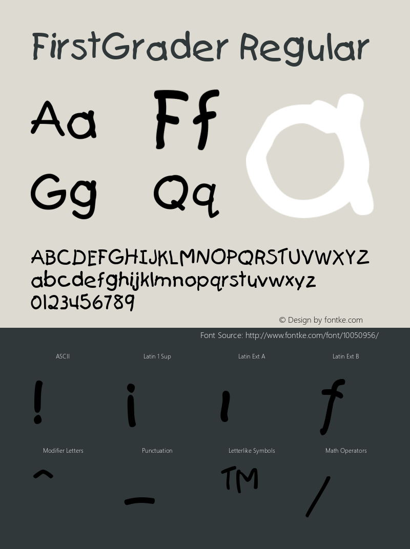 FirstGrader Regular The WSI-Fonts Professional Collection Font Sample