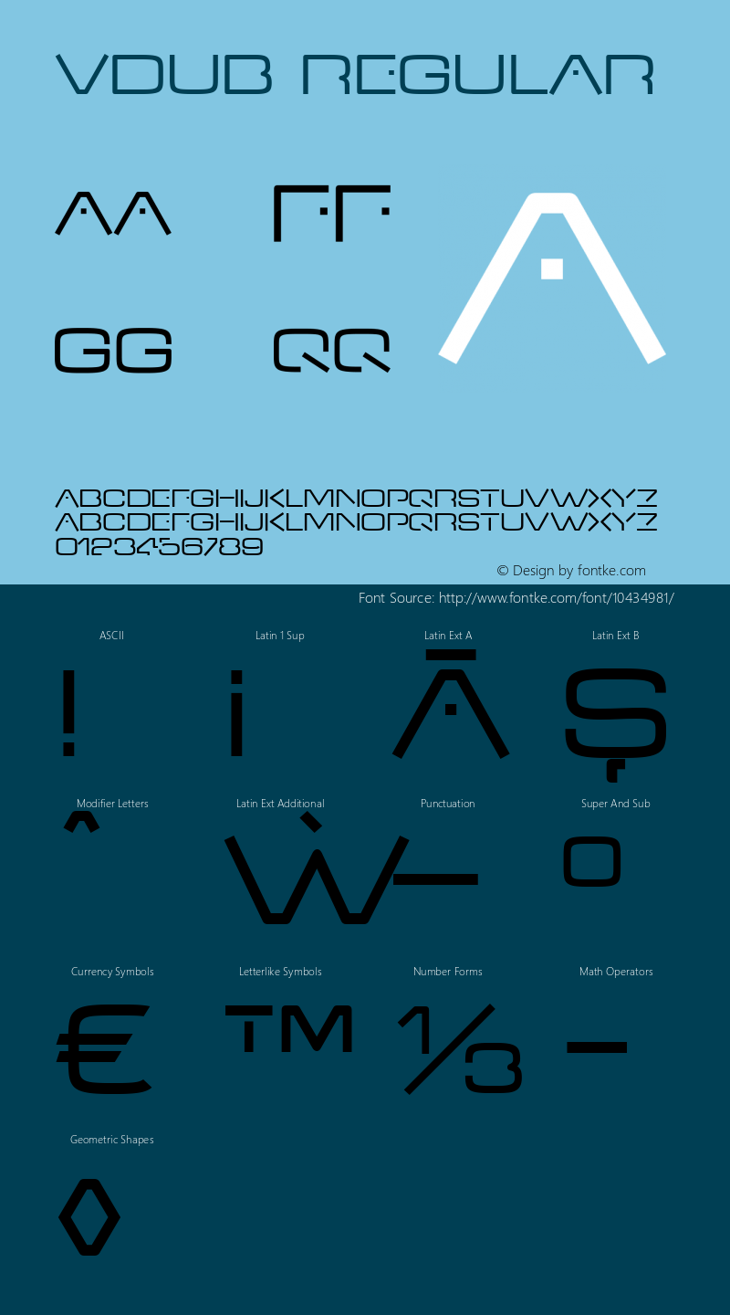 VDub Regular Version 4.000 Font Sample