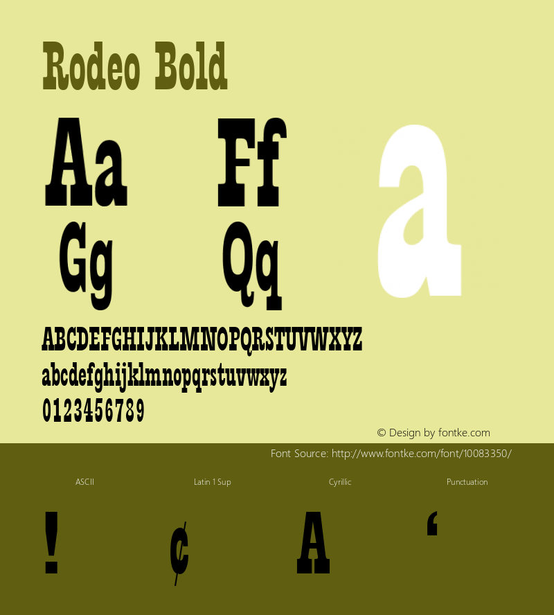 Rodeo Bold 001.001 Font Sample