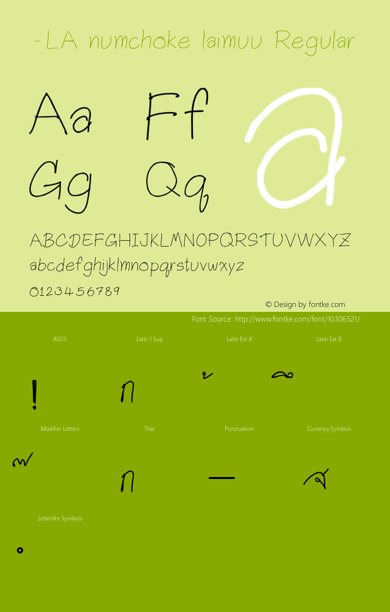 -LA numchoke laimuu Regular Version 1.000 2005 initial release Font Sample